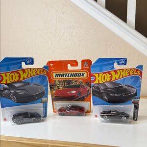 Hot Wheels and Matchbox Car Collection - Black and Red
